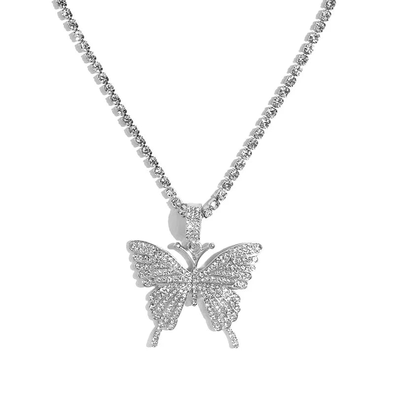 Bling Butterfly Pendant Necklace - Luxe Body Language