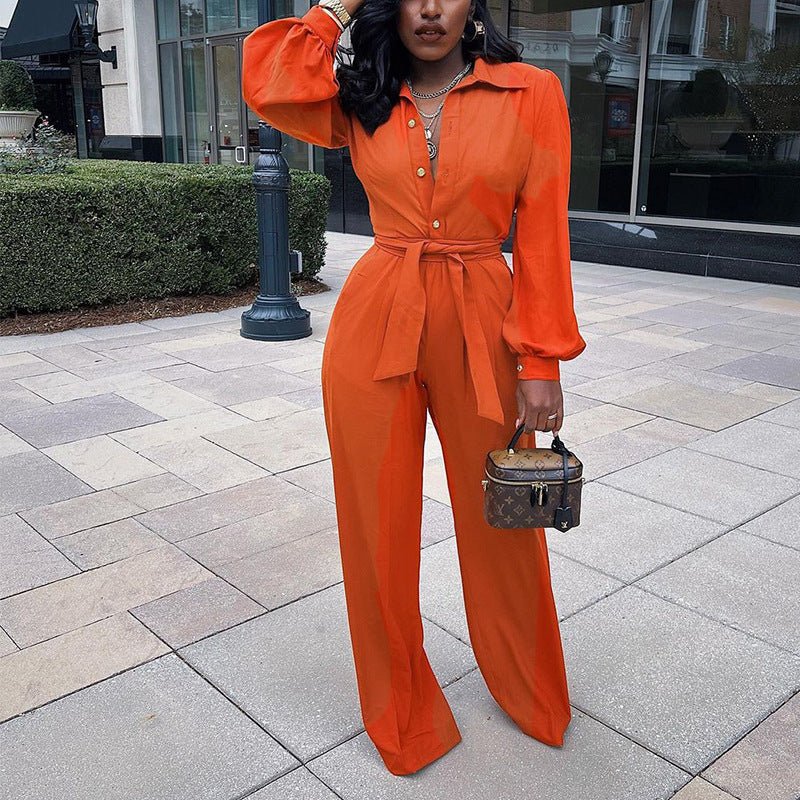 Balloon Sleeve Top Loose Wide Leg Pants Casual Suit - Luxe Body Language