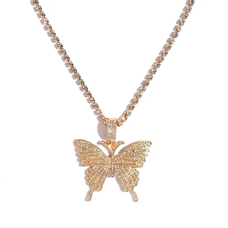 Bling Butterfly Pendant Necklace - Luxe Body Language