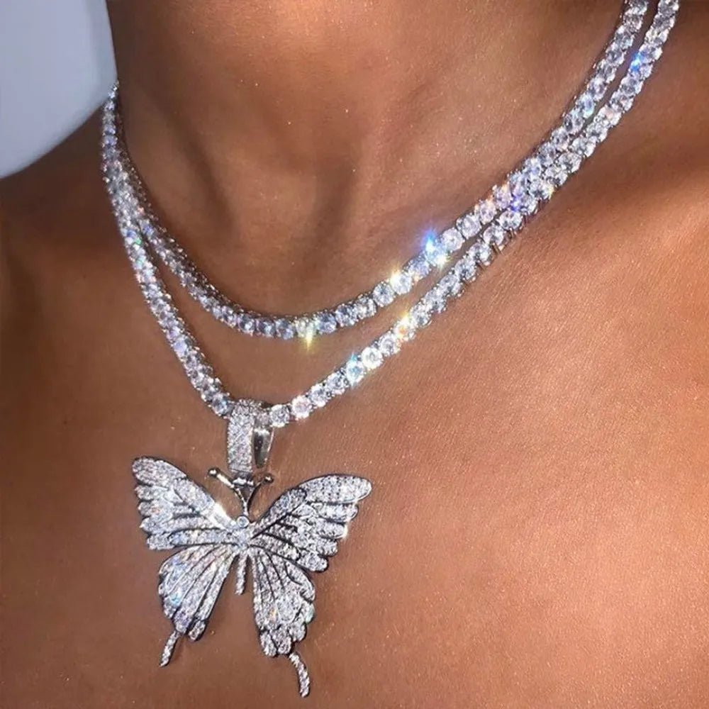 Bling Butterfly Pendant Necklace - Luxe Body Language