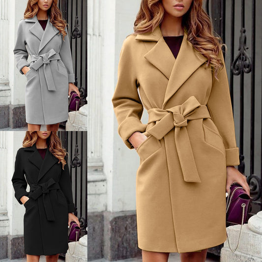 Polo Collar Woolen Coat