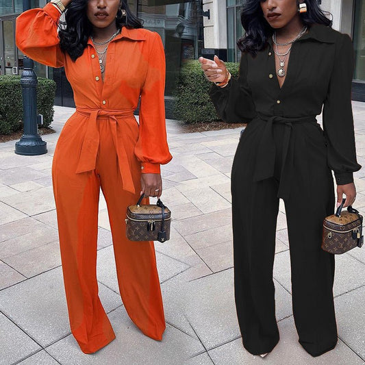 Balloon Sleeve Top Loose Wide Leg Pants Casual Suit - Luxe Body Language