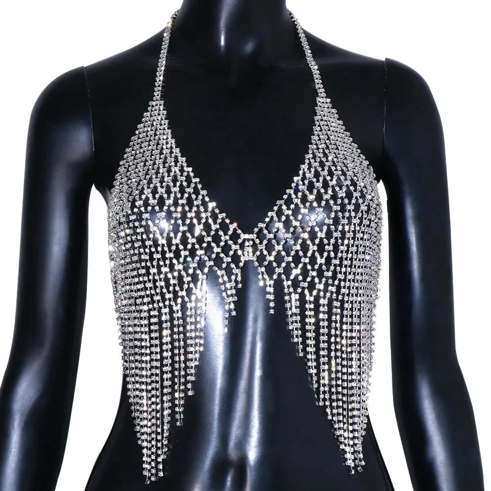 Crystal Checker Tassel Top - Luxe Body Language